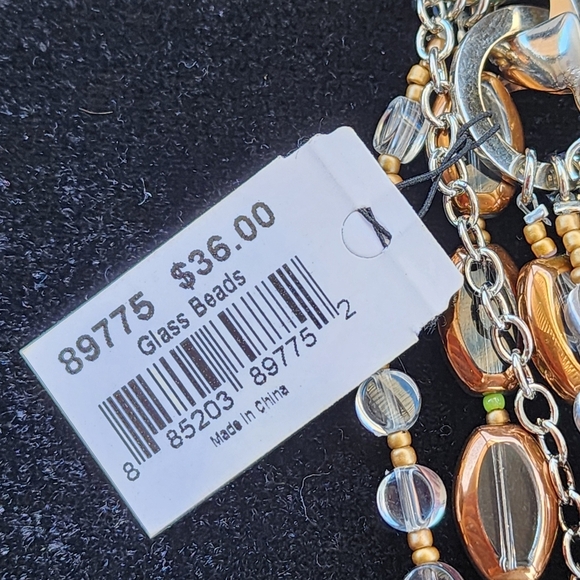 Cookie Lee Bronze and Silver Multi-Strand Necklace #89775 NWT - Picture 5 of 7